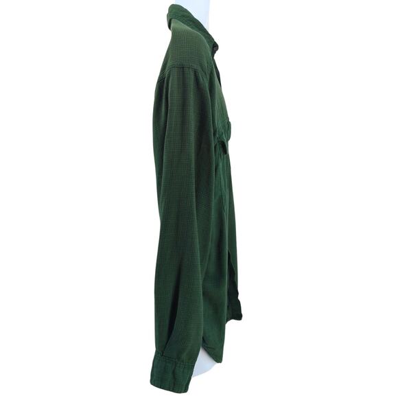 VTG Gap Shirt Mens Medium Button Up Green Plaid Flannel Cotton 90s Utility - Picture 9 of 12